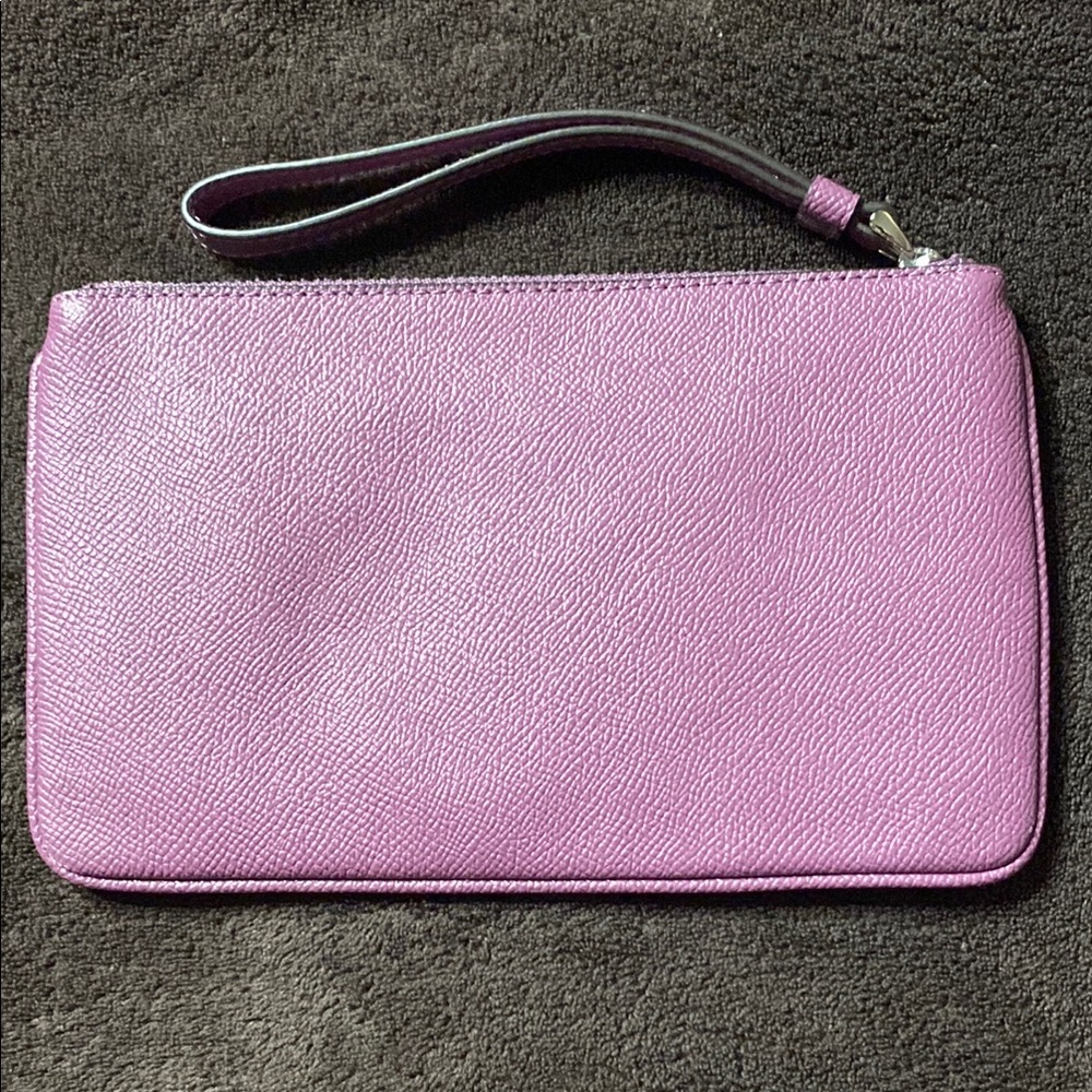Coach Purple Clutch Wristlet with Elegant Shimmer - Picture 3 of 3